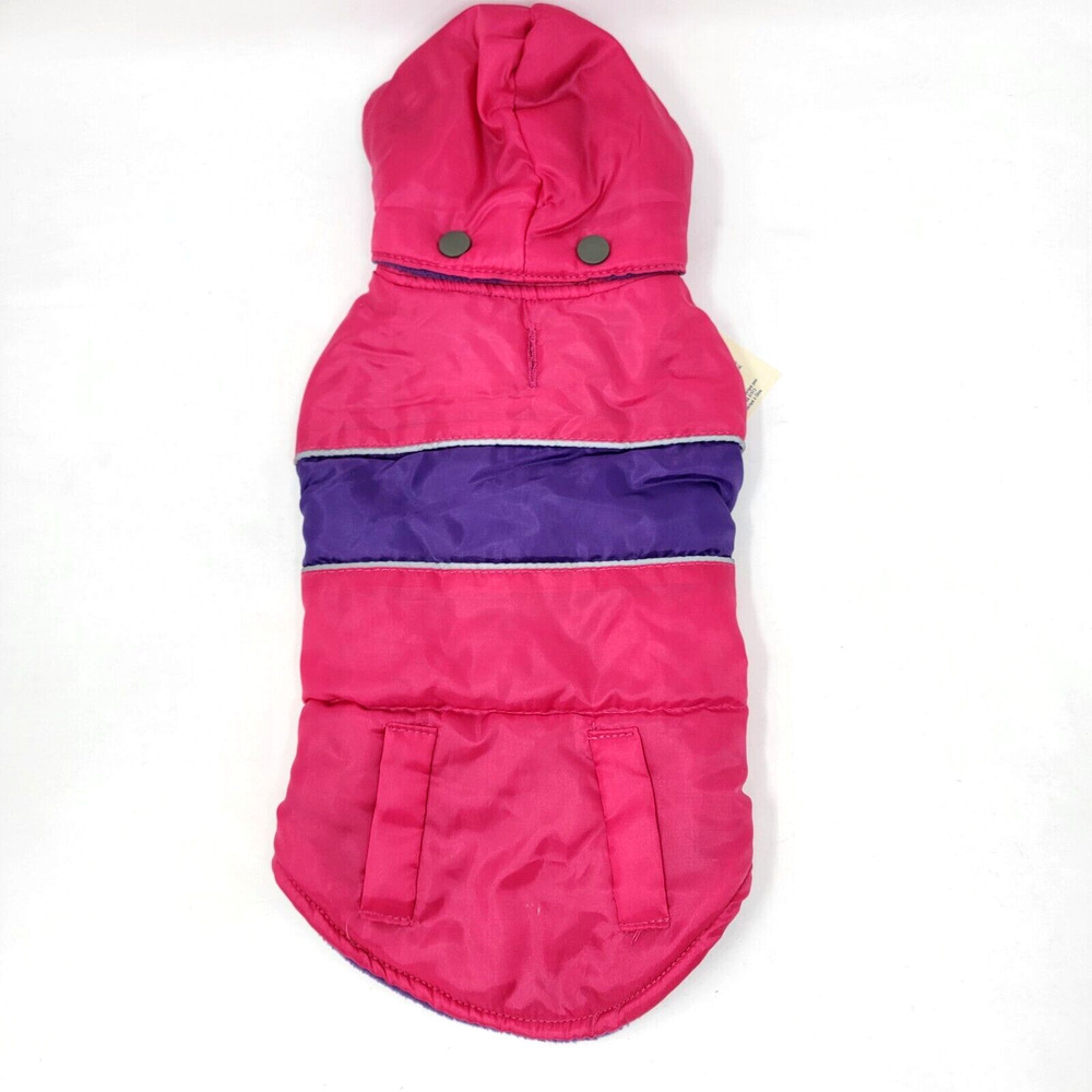 Eastside Collection Small Pink Purple Sleeveless Hooded Dog Parka Coat NWT